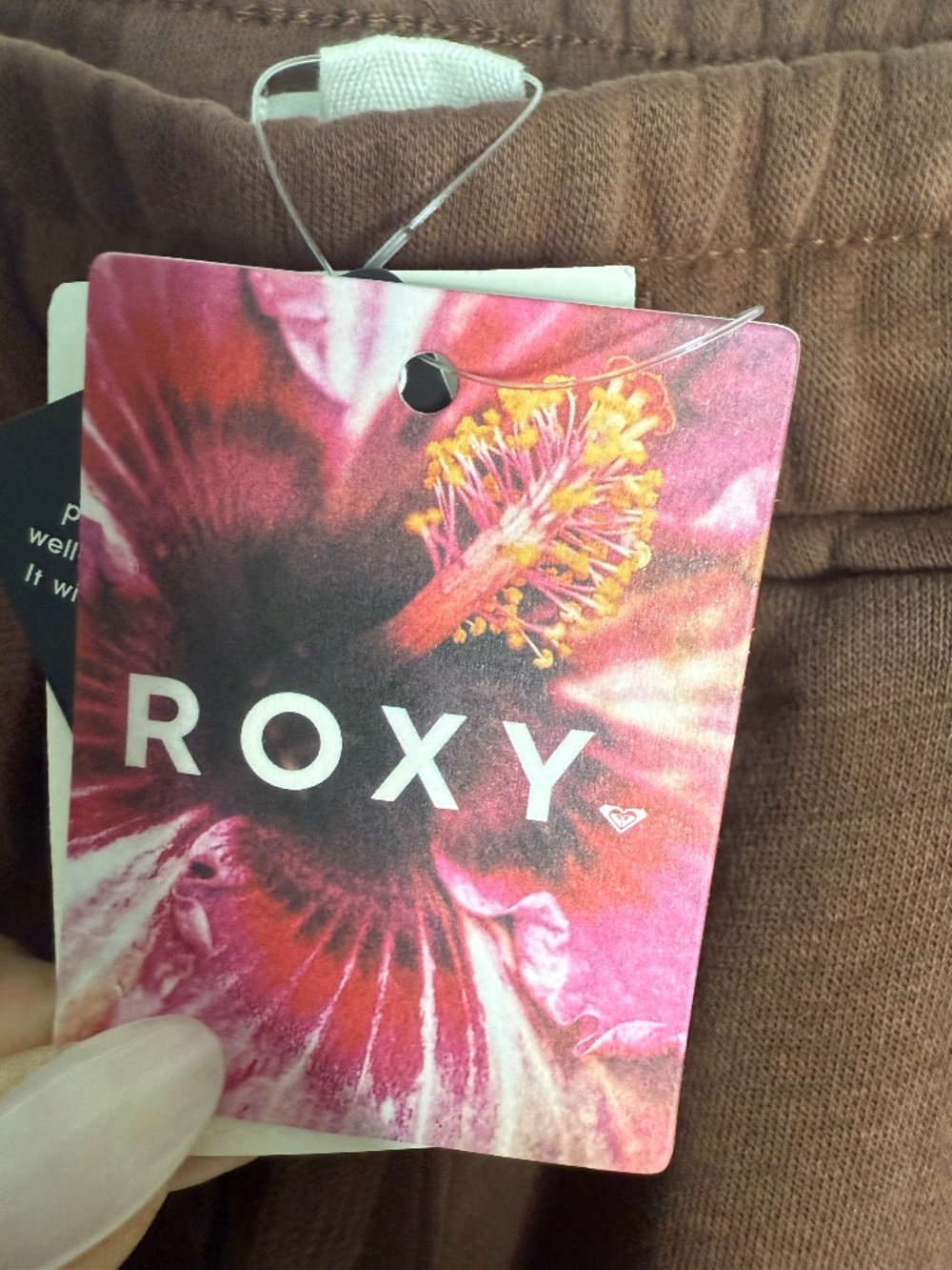 ROXY Brown Floral Side Stripe Low Rise Sweatpants NWT Size S - Picture 8 of 9